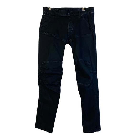 G-Star RAW Moto Jeans Mens Black Sz 29 Slim Fit Denim Pants‎ Button Fly EUC - Picture 1 of 8